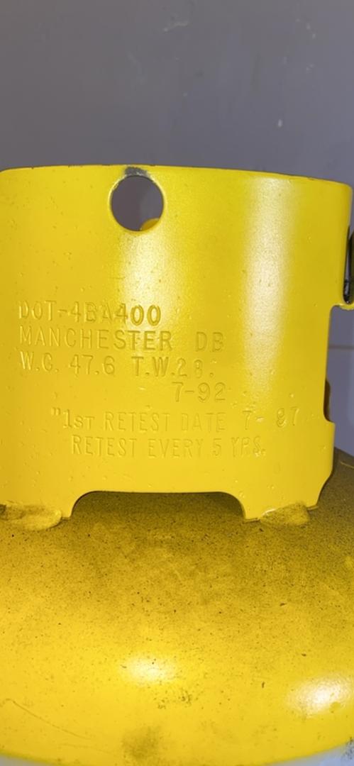 Manchester Refrigerant Cylinder Tank DOT-4BA400-ZZ(S6LLST4188)
