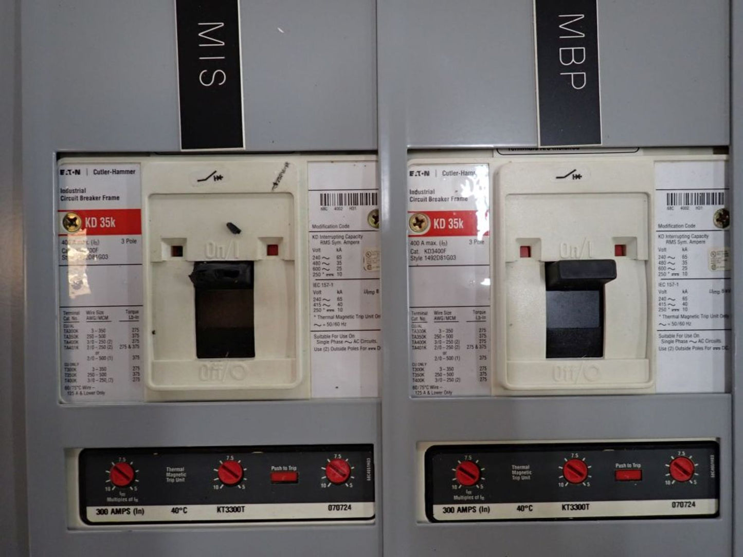 Eaton/Cutler Hammer MBP Pow-R-Line 400A Panelboard 480Y/277V Maintenance Bypass