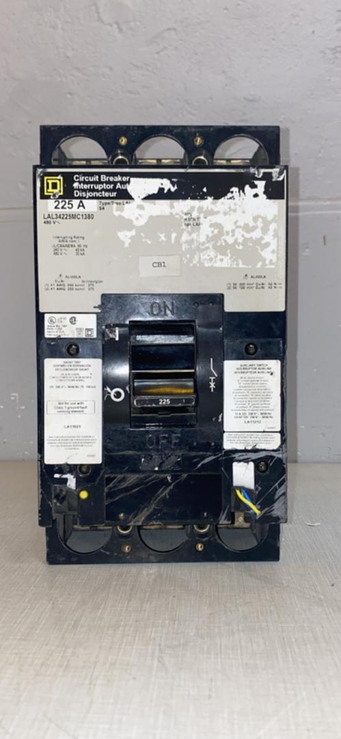 Square D 225A LAL34225MC1380 Circuit Breaker(S6LLST6769)