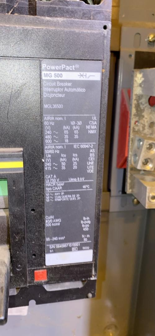 PowerPact MG500 Circuit Breaker Square D MGL36500 in Can(S6LLST4286)