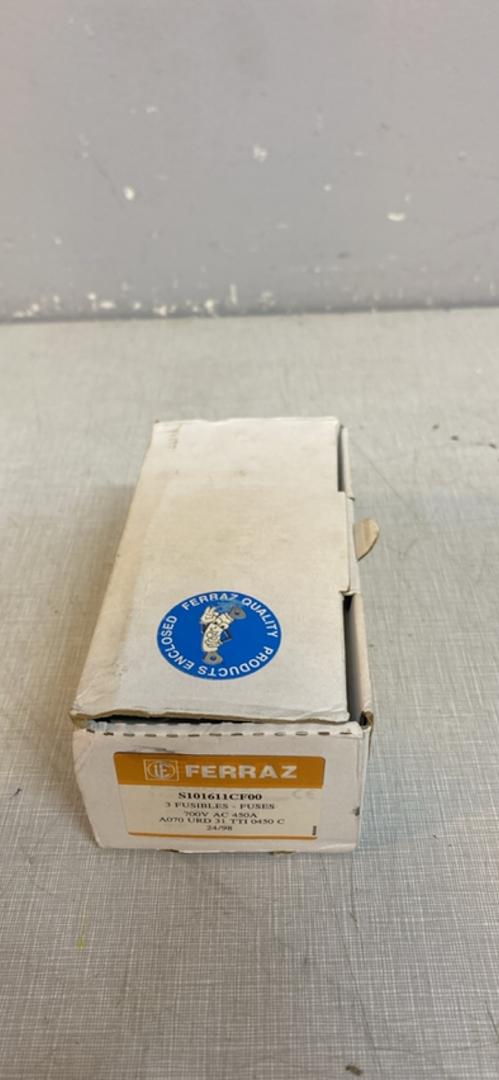 Lot of 6 S101611CF00 - FERRAZ 450A AMP 700V SEMICONDUCTOR PROTISTOR FUSE(S6LLST6808)