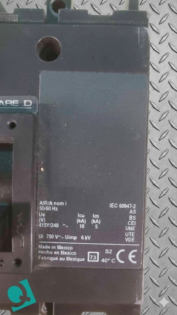 Square D PowerPact QB 225 Circuit Breaker 3-Pole 225A 240V QBF32225TS 10kA (SKU: 113204)