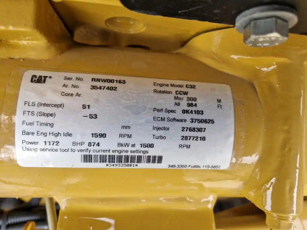New Surplus Caterpillar C32 ACERT 910KW Diesel Generator Set - DPC1056