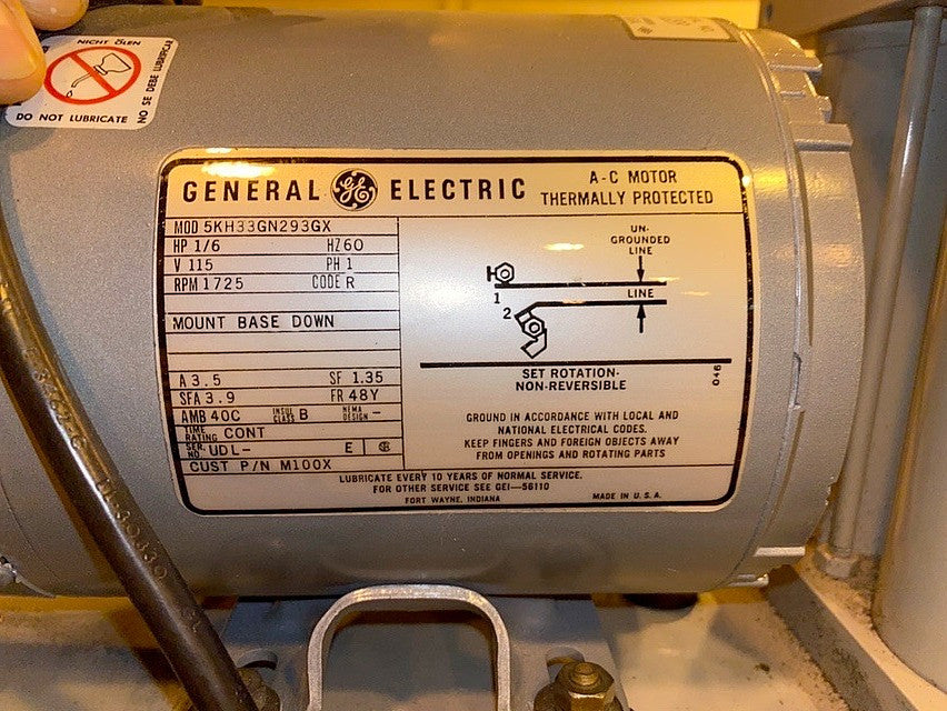 Gast 1Hab-77-M100X Vacuum Pump Andrew Automatic Dehydrator GE Motor(S6LLST0996)