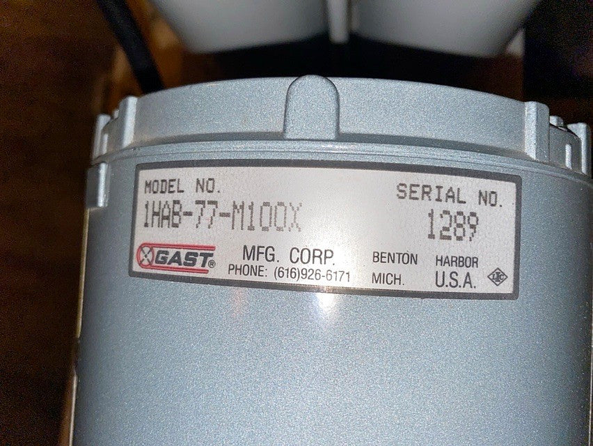 Gast 1Hab-77-M100X Vacuum Pump Andrew Automatic Dehydrator GE Motor(S6LLST0996)