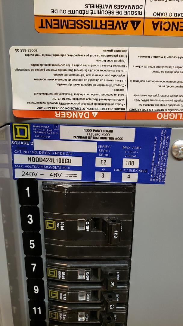 100A 240V Square D NQOD Breaker Box Loaded(S6LLST3947)