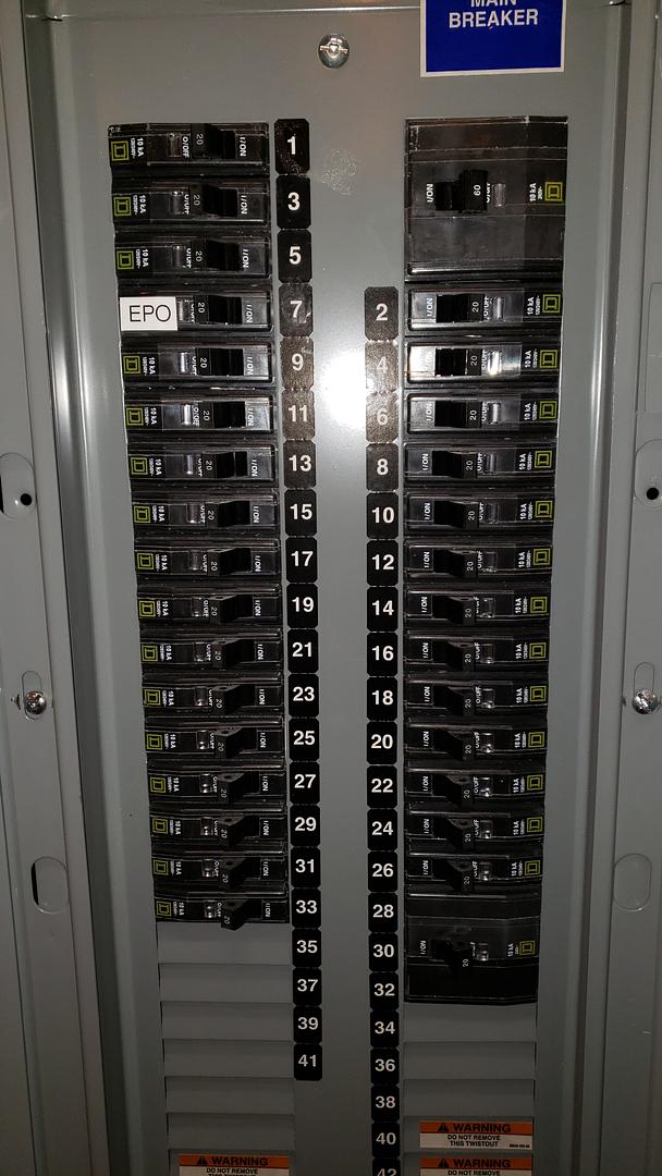 60A Square D Breaker Panel NQOD 208/120v E2 Loaded w/ Main(S6LLST12186)