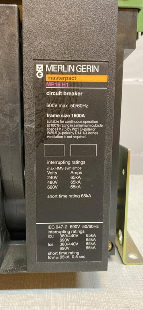 MERLIN GERIN Masterpact MP16 H1 1600A Circuit Breaker in cradle(S6LLST4842)