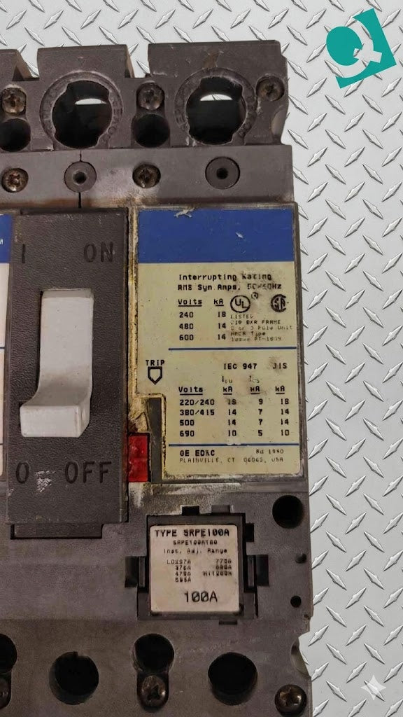 GE Spectra Series RMS SEDA36AT0100 100A 3 POLE (2632AA)(2632AA)