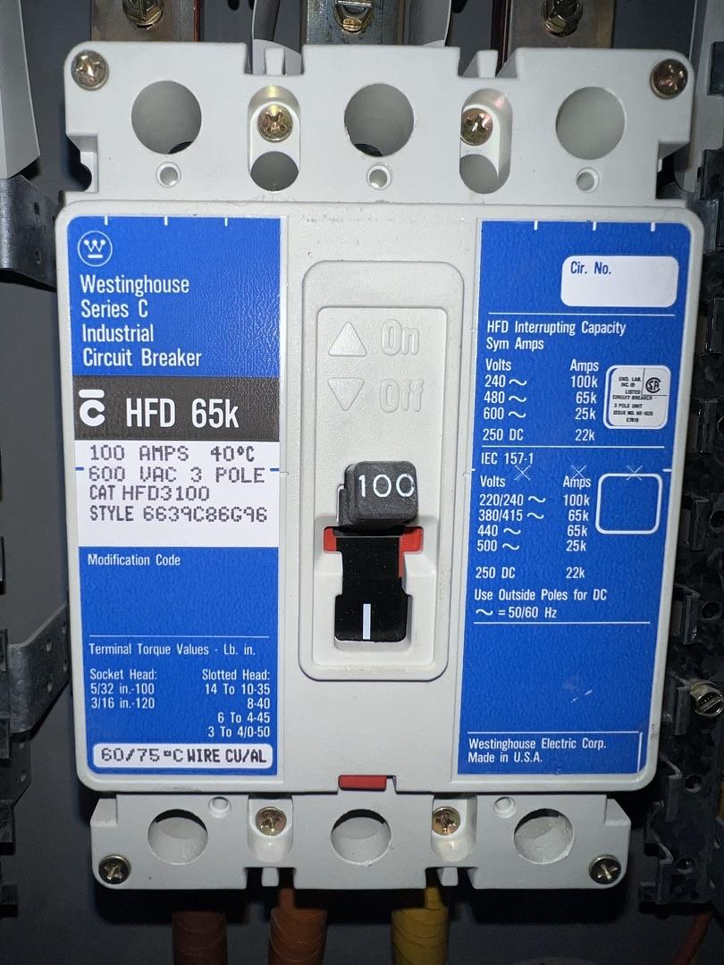 100A PRL2 480V, 277V Panelboard W/ Main & Breakers 36 ckt (SKU: 13331)(S6LLST13331)
