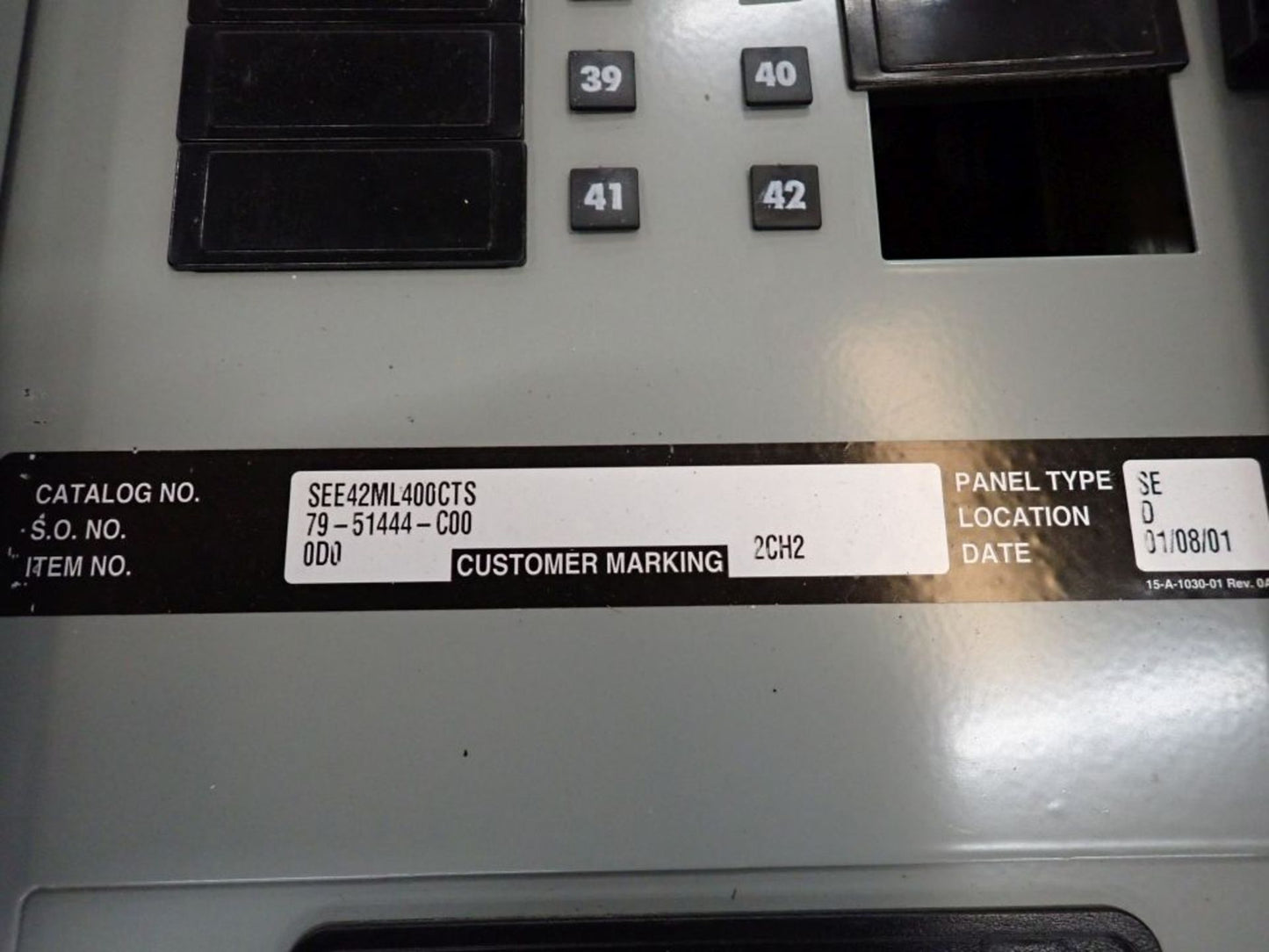 Siemens SEE42ML400CTS Panelboard 277/480v with Circuit Breakers