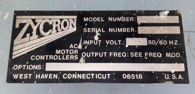 Zycron Z5000 AC Motor Speed Control Model: Z5-204(S6LLST4382)