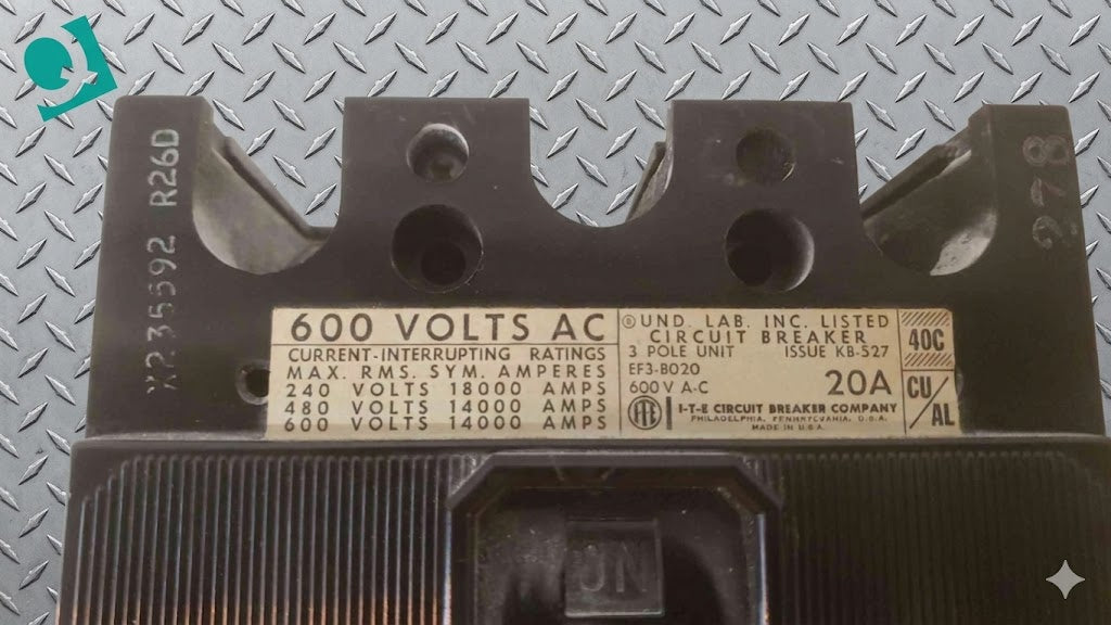I-T-E 20A 600VAC 3 Pole Breaker EF3-B020 (SKU: 109600)