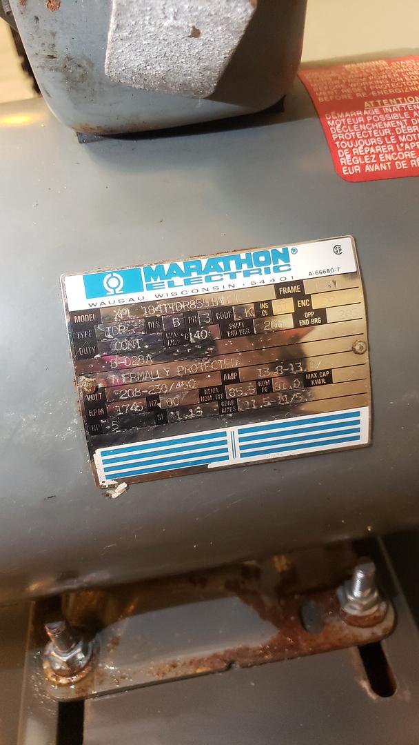 Marathon Electric 5HP Motor 208(S6LLST7396)