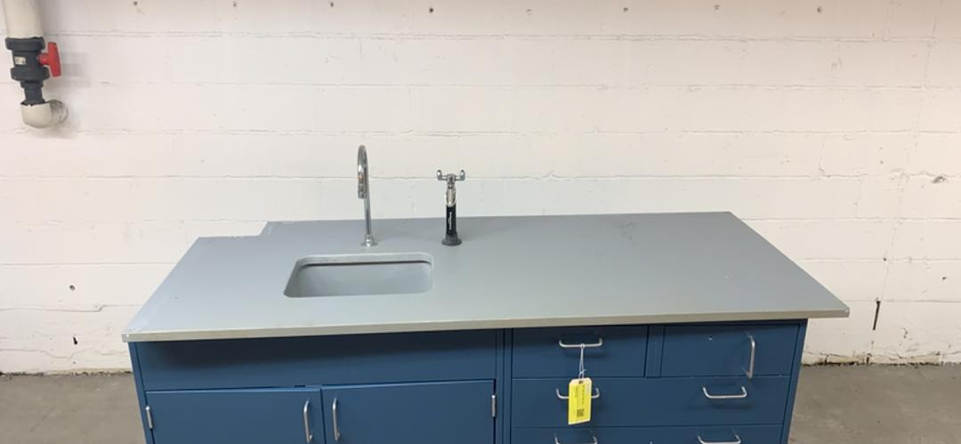 69"x30" Lab Casework w/ Sink Faucet & Eyewash Hamilton(S6LLST1666)