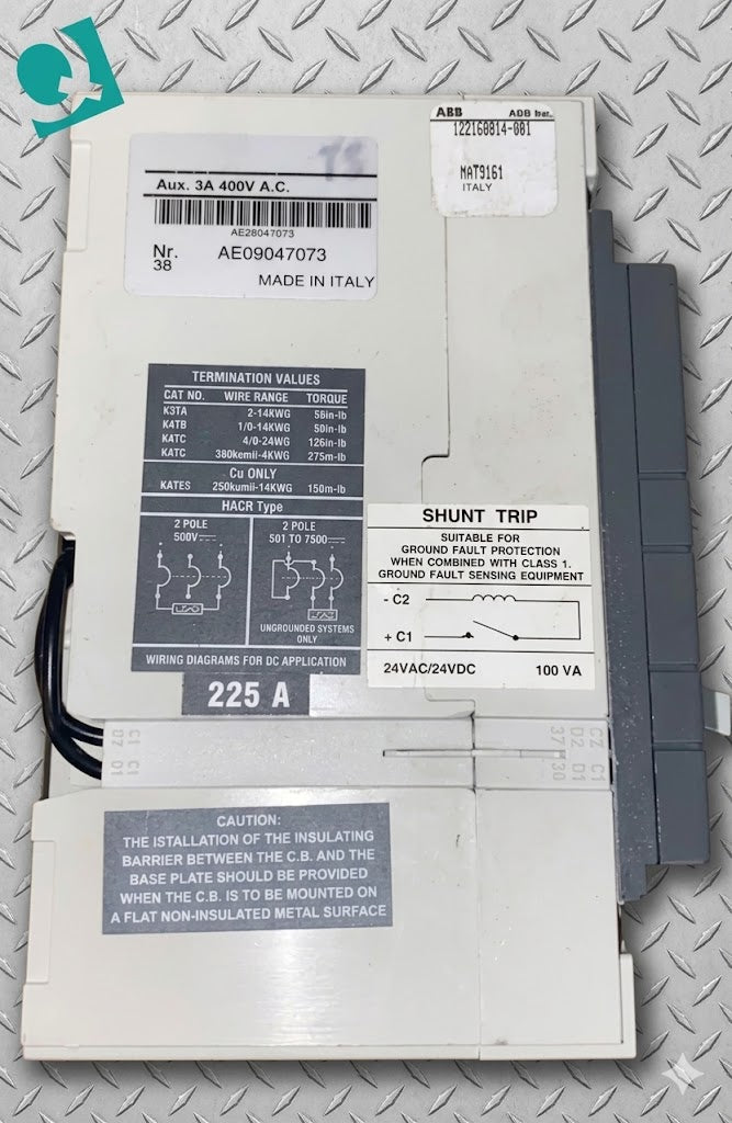 ABB 225A S3 Circuit Breaker AE09047073(S6LLST4587)