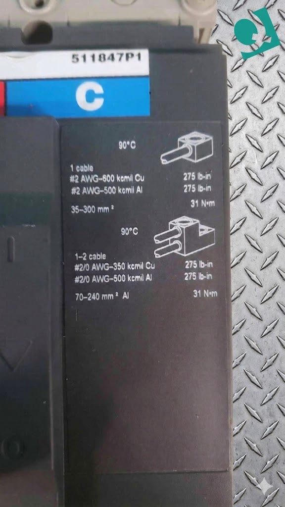 Square D PowerPact DGN36600E20 600 Amp 3 Pole 600V Breaker STR 23 SP 600A DG 35k (SKU: 113386)
