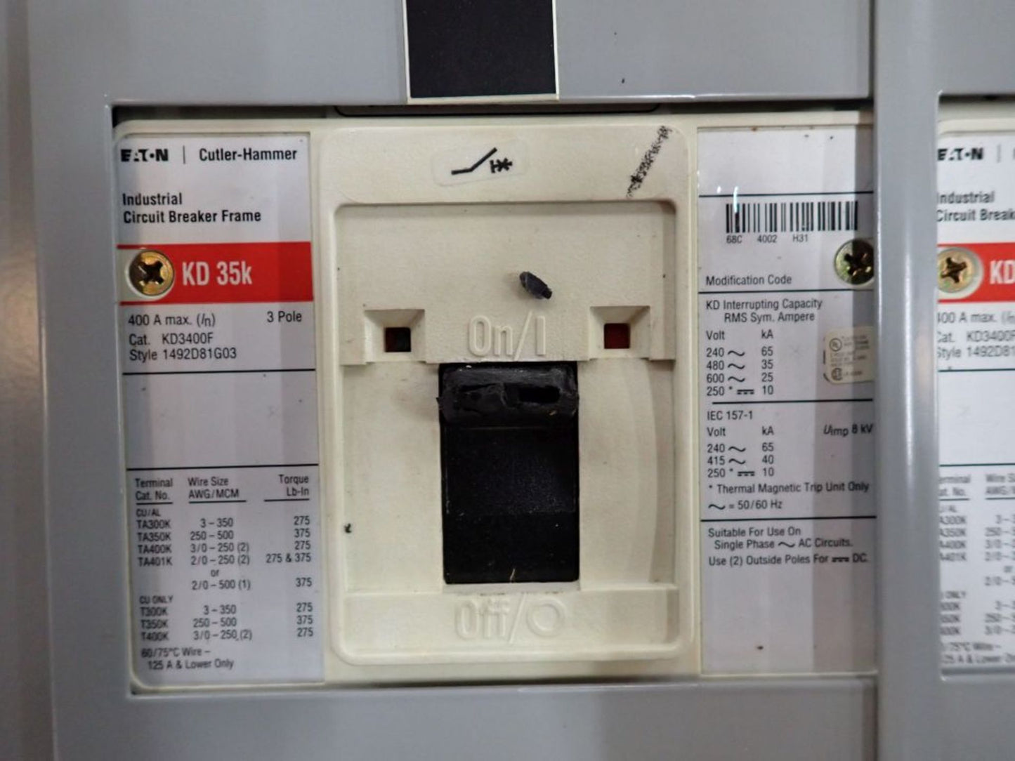 Eaton/Cutler Hammer MBP Pow-R-Line 400A Panelboard 480Y/277V Maintenance Bypass