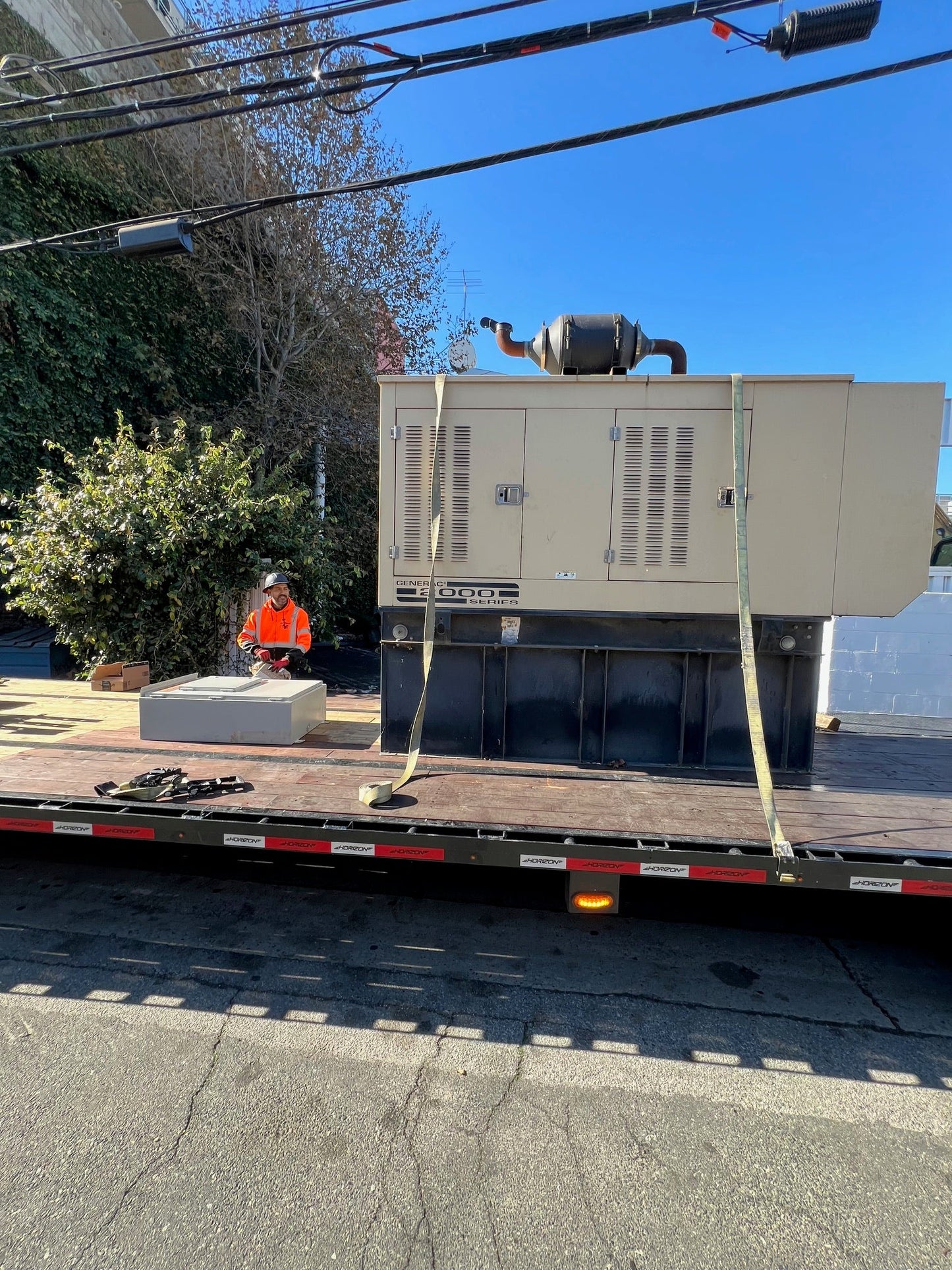 80KW Generac Diesel Generator & ATS SD0080 3ph Mitsubishi 3.9L '03