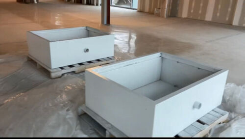 Freshly Painted (outside only) Lab Furniture Overheads & Benches BY LINEAR FOOT(100377)