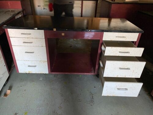 Modular Rolling Lab Desk Bench Casework w/Epoxy Tops 60"x23"x30"(Missing-22)