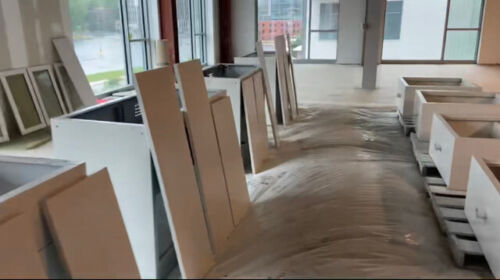 Freshly Painted (outside only) Lab Furniture Overheads & Benches BY LINEAR FOOT(100377)