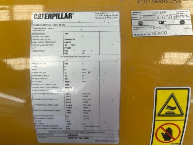 New Caterpillar 565KW Generator End - DPC1191