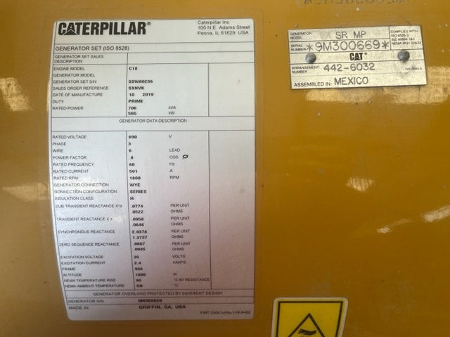 New Caterpillar 565KW Generator End - DPC1190