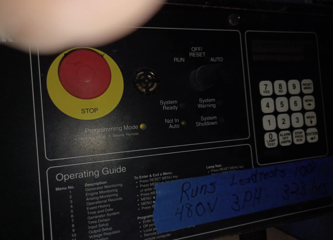 350KW Kohler 350REOZD Detroit Diesel Generator Series 60 322Hrs 3ph 480V