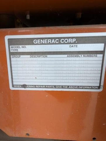 AS-IS 35KW Generac SG035 NG/LP Generator 1ph 120/240 '97 AS-IS Non Working