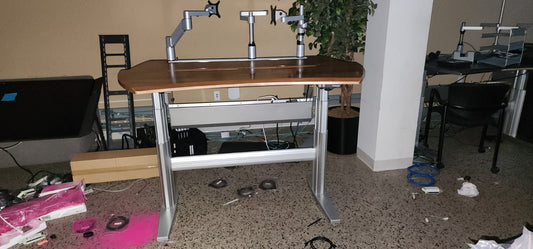 Wood Top Adjustable Work Desk w/ Linak Controls